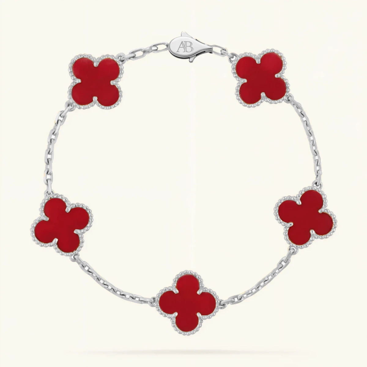 Kleeblatt-Armband Rot