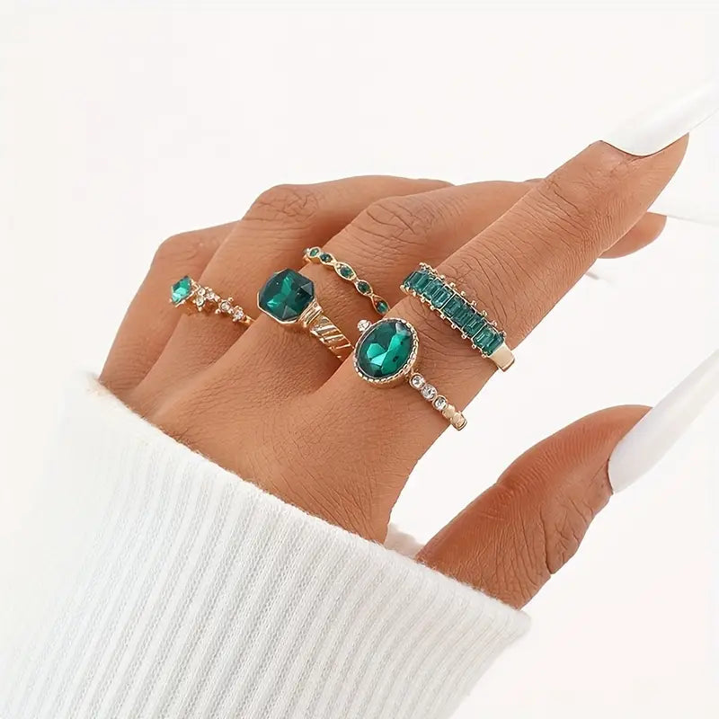 Gold Smaragdring-Set