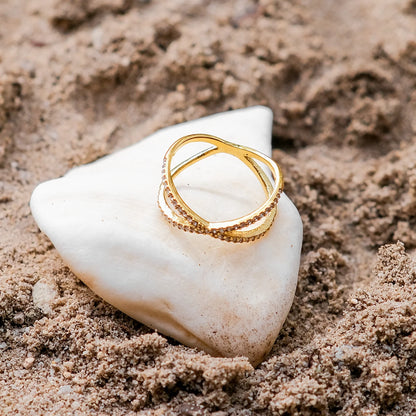 Nia Gold Diamant Kreuz-Ring