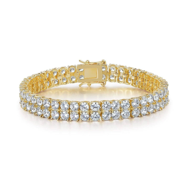 Doppelreihig Tennisarmband | Gold