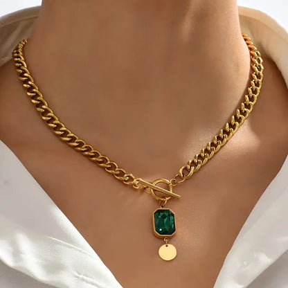 Gold Smaragd Kette Halskette