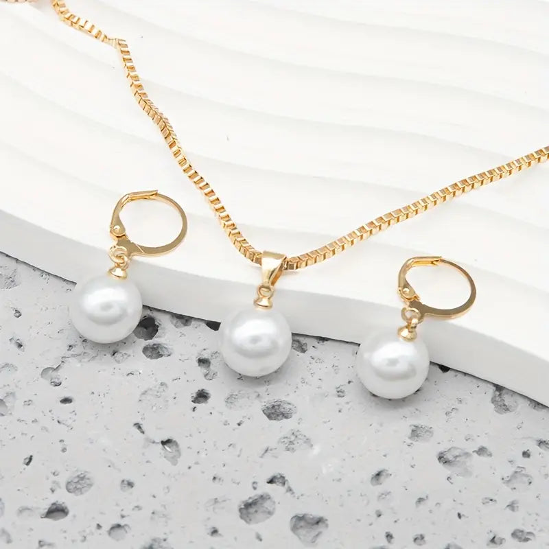 Elegant Anmutig Perlenhalsketten-Set