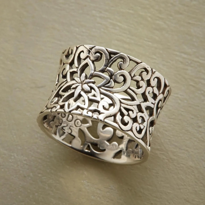 Silber Verziert Filigran Ring