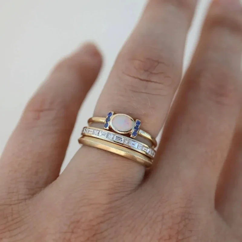 Gold Gestapelt Zargen Ring-Set