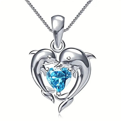 Oceanheart Twins Halskette | Weißgold
