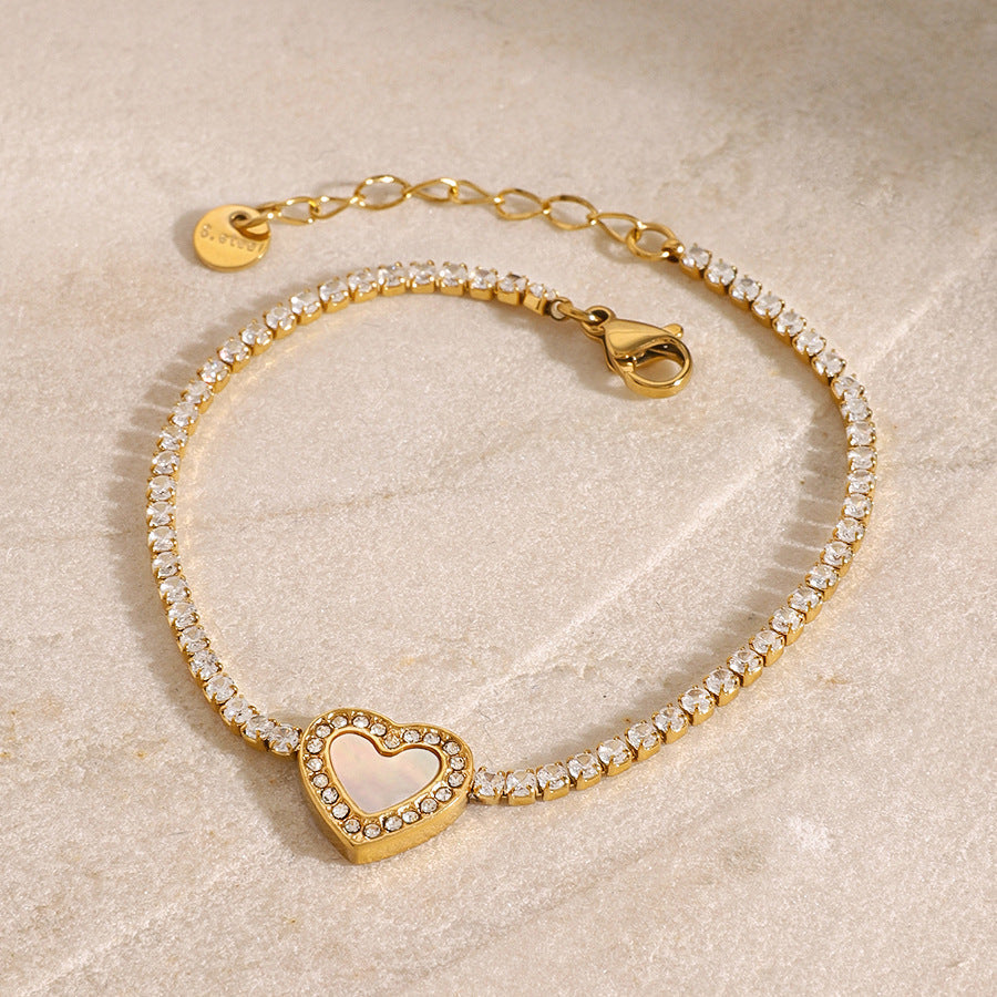 Cameron Diamant Herz Tennisarmband