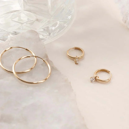 Larmes de Lune Stein Creolen | Gold