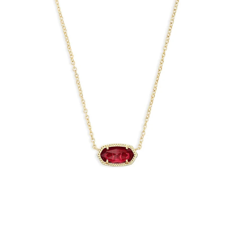 Klassisch Oval Rubin-Halskette | Gold