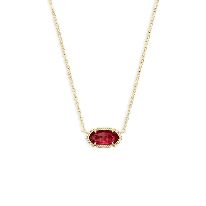 Klassisch Oval Rubin-Halskette | Gold