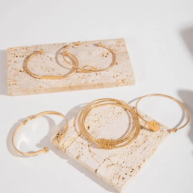 Geknotet Eleganz Armband-Set | Gold