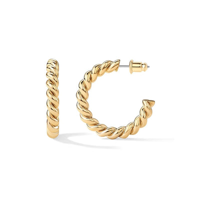 Seil Drehung Creolen | Gold