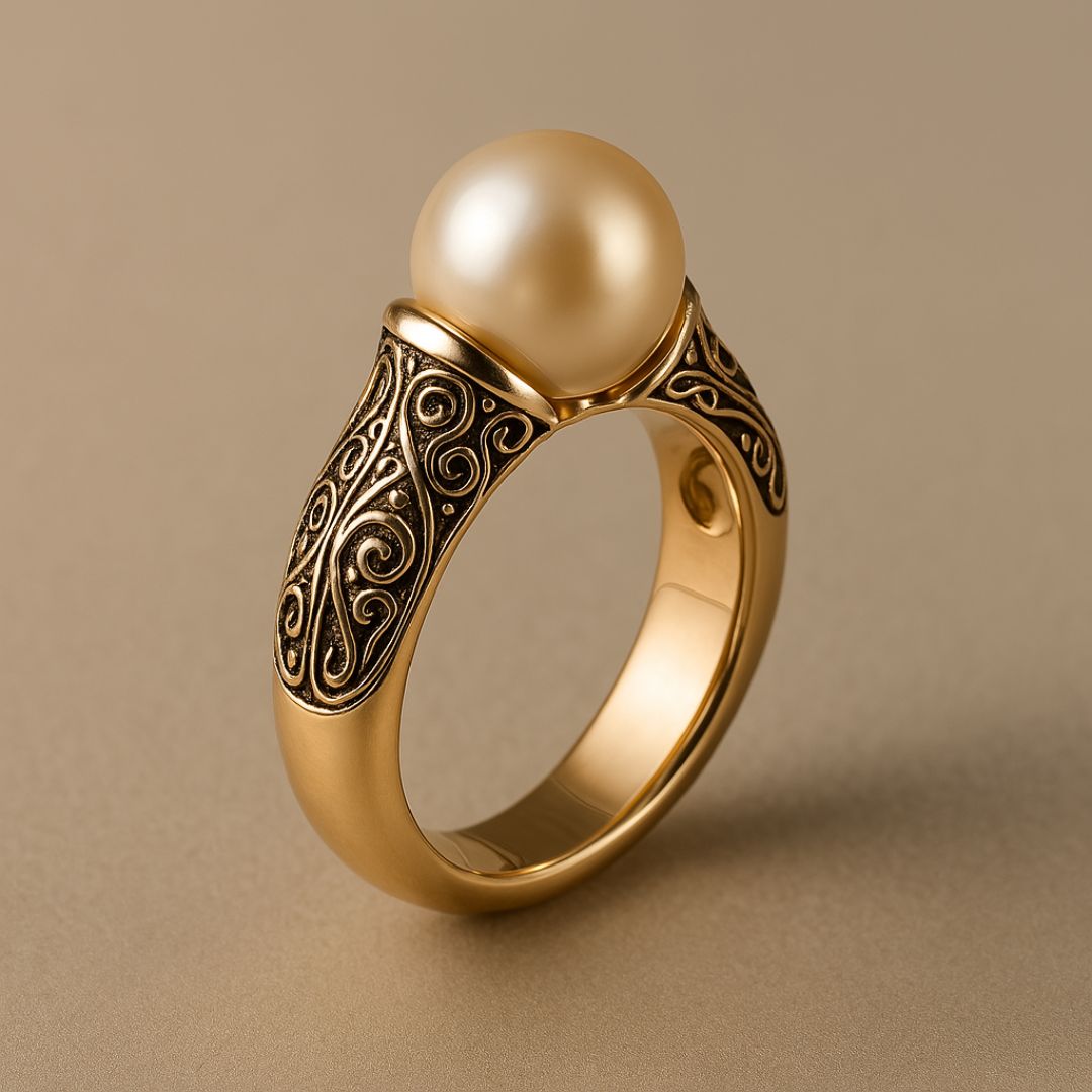 Gold Filigran Perlenring