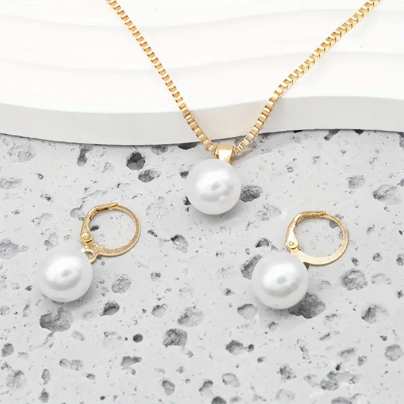 Elegant Anmutig Perlenhalsketten-Set