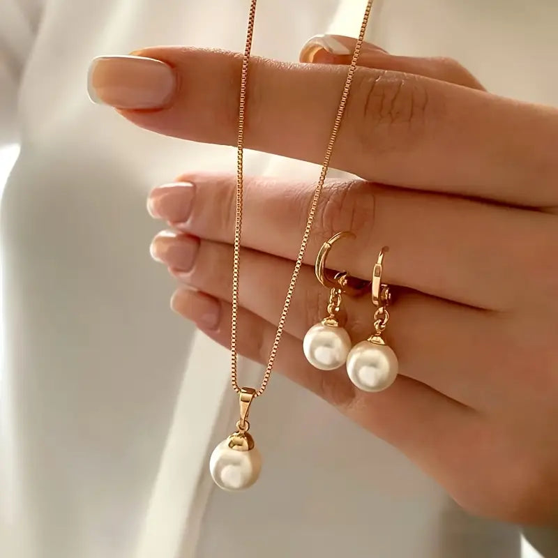 Elegant Anmutig Perlenhalsketten-Set