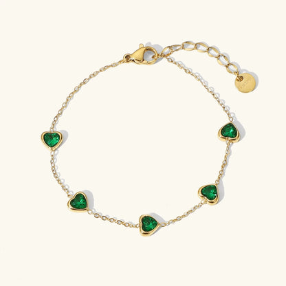 Francia Grün Herz-Armband