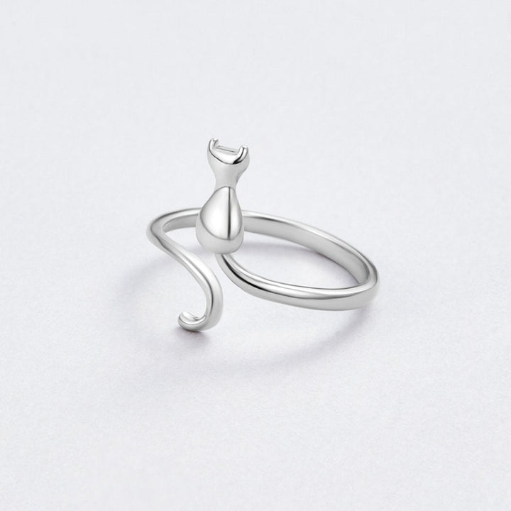 Silber Cat Motiv Ring