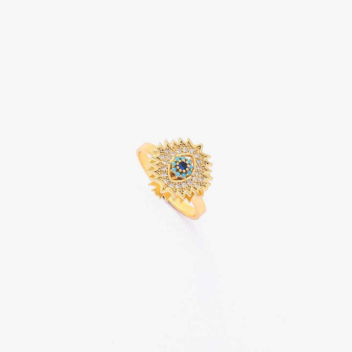 Saphir Sonnenstrahl Drehring | Gold