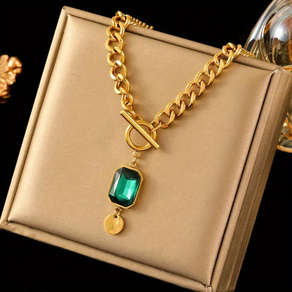 Gold Smaragd Kette Halskette