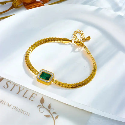 Gold Smaragd Kette Armband