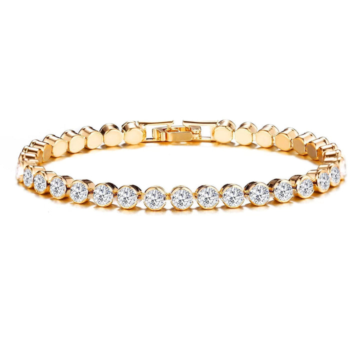 Rundschliff Tennisarmband | Gold