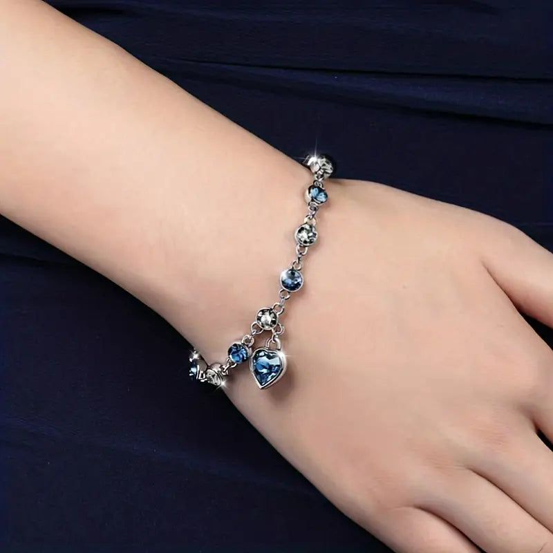 Ocean Herz Glanz Armband | Weißgold