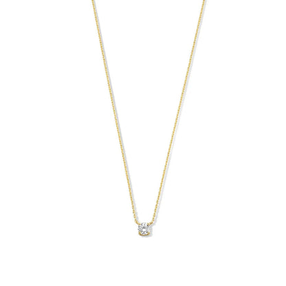 Cléa Moissanite Stein Halskette | Gold