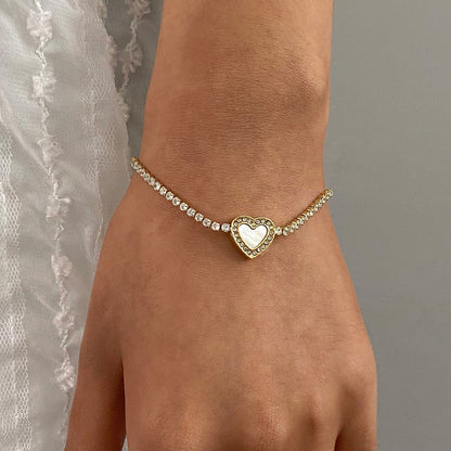 Cameron Diamant Herz Tennisarmband