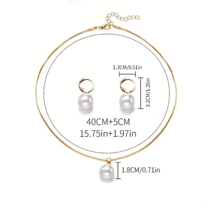 Elegant Anmutig Perlenhalsketten-Set