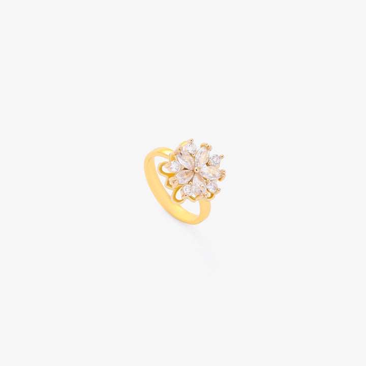 Flora Akzent Drehring | Gold