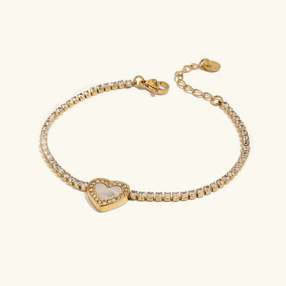Cameron Diamant Herz Tennisarmband