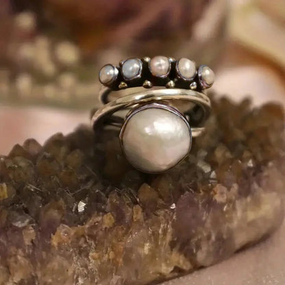 Perlen-Stapel Ring-Set